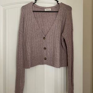 Pink Ribbed Cardigan